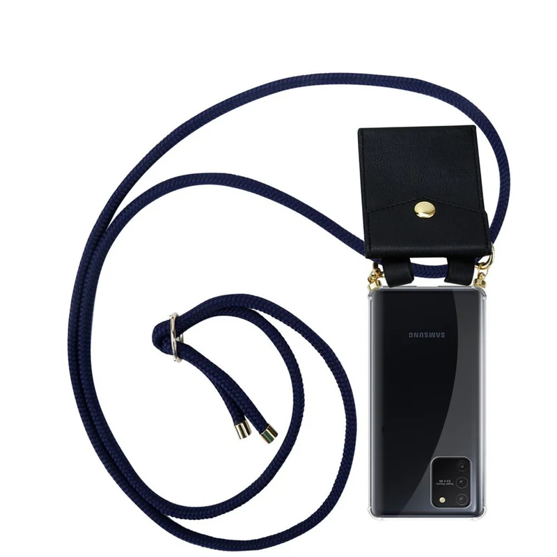 Cadorabo Handy Kette kompatibel mit Samsung Galaxy A91 / S10 LITE / M80s Silikon Schutzhülle mit Gold Ringen, Kordel Band und abnehmbarem Etui