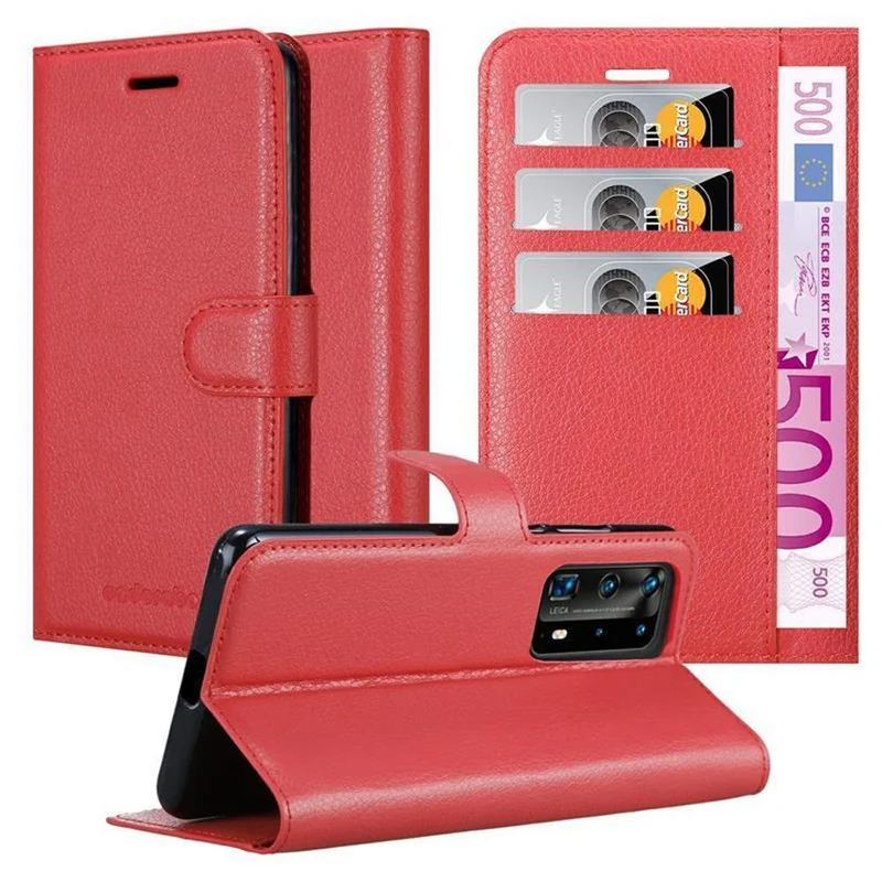 Cadorabo Hülle kompatibel mit Huawei P40 PRO / P40 PRO+ Schutzhülle mit Magnetverschluss, Standfunktion und Kartenfach