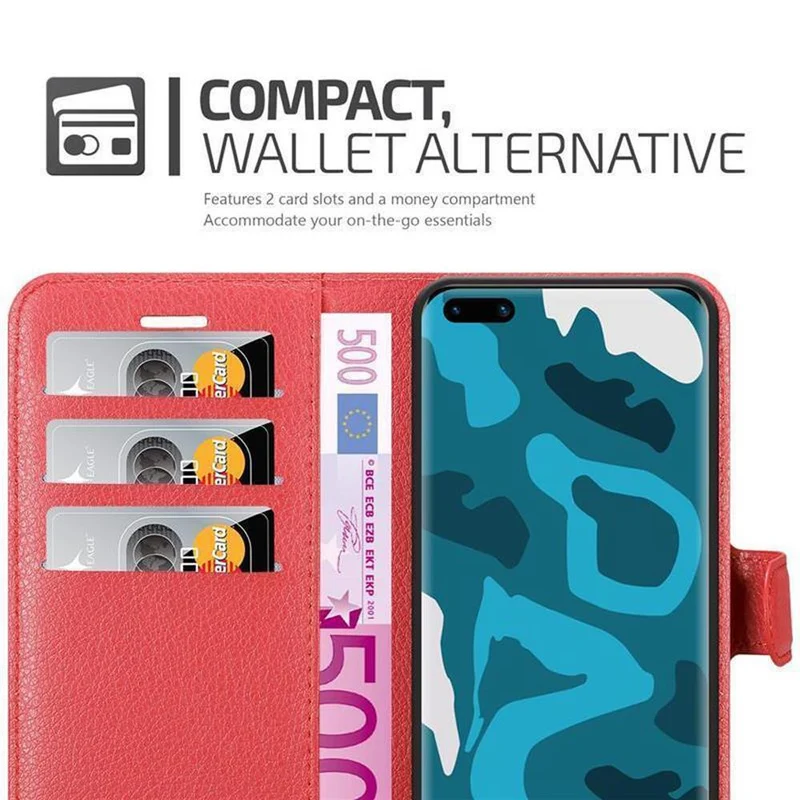 Cadorabo Hülle kompatibel mit Huawei P40 PRO / P40 PRO+ Schutzhülle mit Magnetverschluss, Standfunktion und Kartenfach