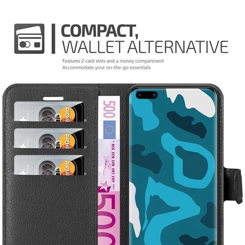 Cadorabo Hülle kompatibel mit Huawei P40 PRO / P40 PRO+ Schutzhülle mit Magnetverschluss, Standfunktion und Kartenfach