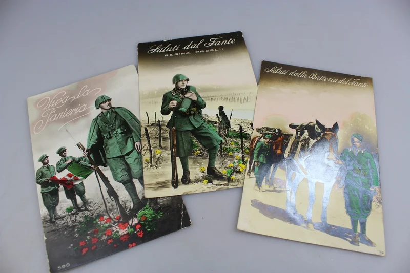 Nr. 3 "gereiste" Postkarten, die der Infanterie gewidmet sind