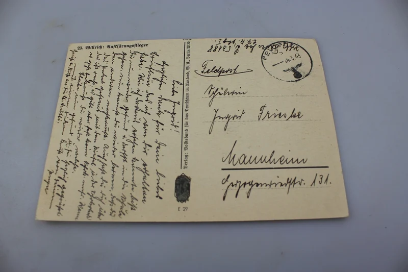 W.Willrich - Aufklarungflieger, Postkarte