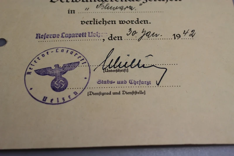 Verwundungszertifikate zweiter und dritter Klasse