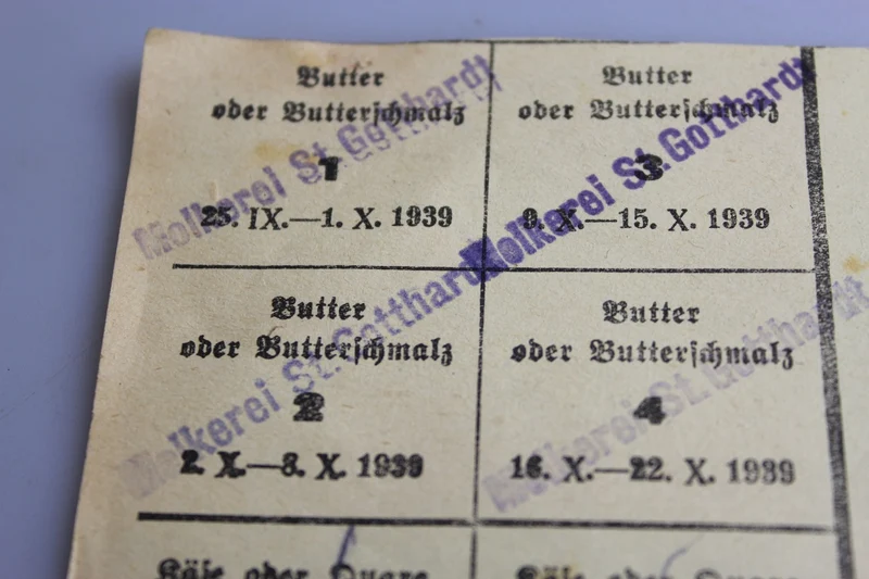 Lebensmittelkarte 1939