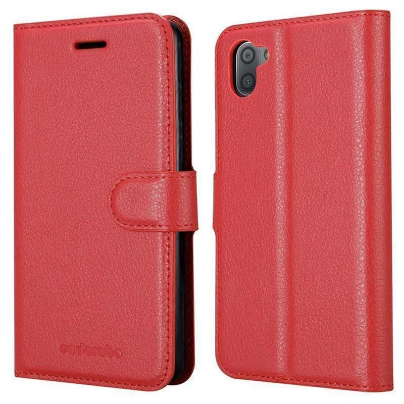 Cadorabo Hülle kompatibel mit Sharp Aquos R3 Schutzhülle mit Magnetverschluss, Standfunktion und Kartenfach
