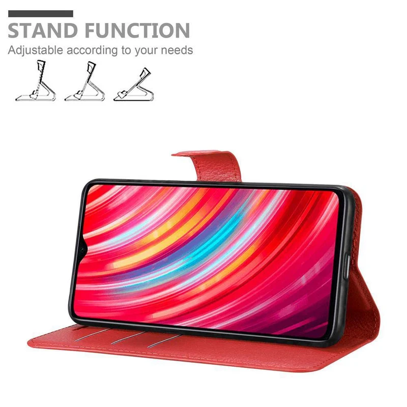 Cadorabo Hülle kompatibel mit Xiaomi RedMi NOTE 8 PRO Schutzhülle mit Magnetverschluss, Standfunktion und Kartenfach