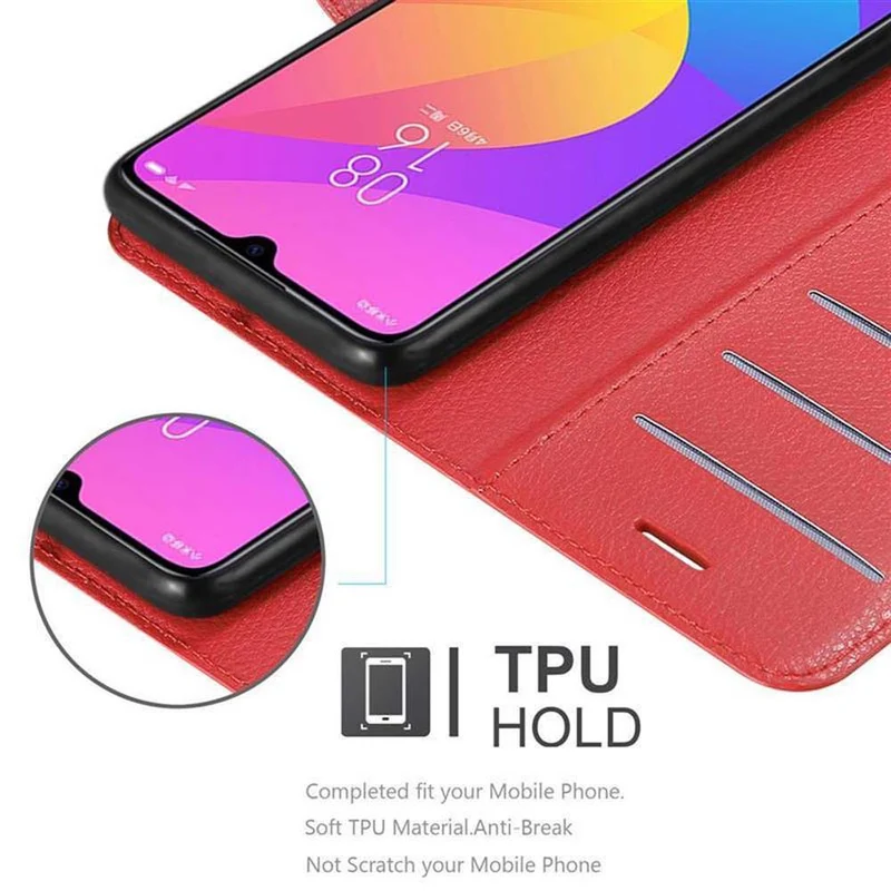 Cadorabo Hülle kompatibel mit Xiaomi Mi CC9 Schutzhülle mit Magnetverschluss, Standfunktion und Kartenfach