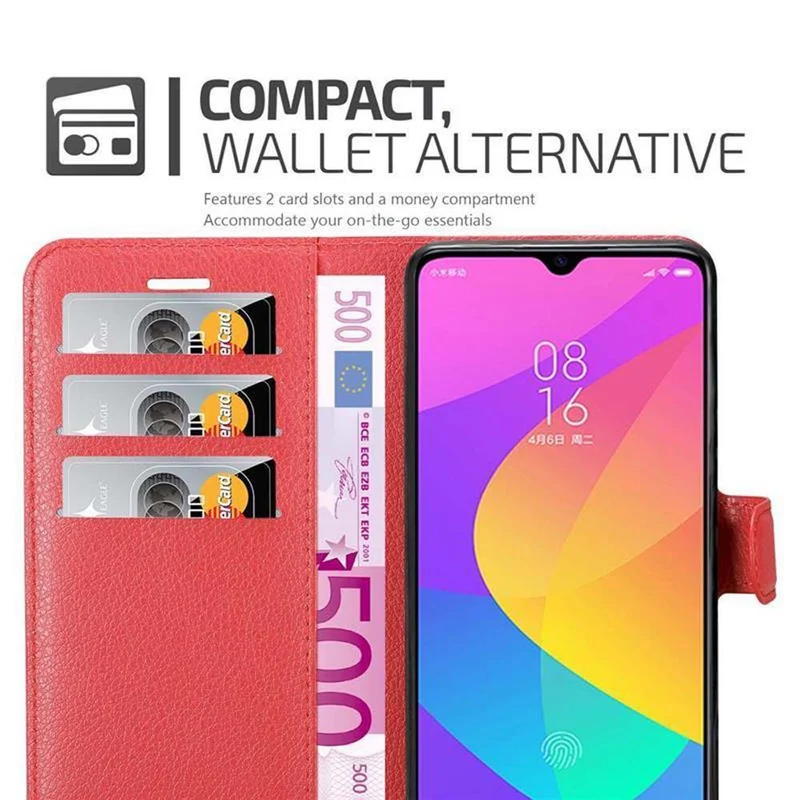 Cadorabo Hülle kompatibel mit Xiaomi Mi CC9 Schutzhülle mit Magnetverschluss, Standfunktion und Kartenfach
