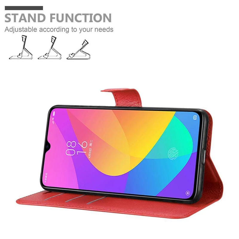 Cadorabo Hülle kompatibel mit Xiaomi Mi CC9 Schutzhülle mit Magnetverschluss, Standfunktion und Kartenfach