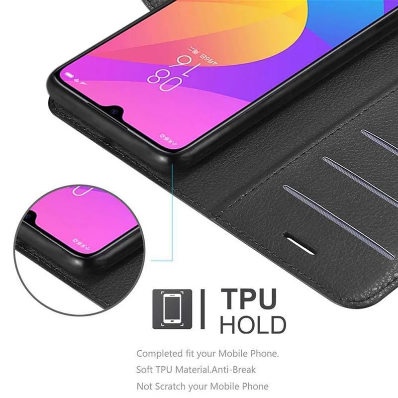 Cadorabo Hülle kompatibel mit Xiaomi Mi CC9 Schutzhülle mit Magnetverschluss, Standfunktion und Kartenfach
