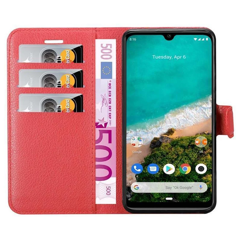 Cadorabo Hülle kompatibel mit Xiaomi Mi A3 Schutzhülle mit Magnetverschluss, Standfunktion und Kartenfach
