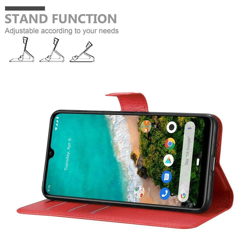 Cadorabo Hülle kompatibel mit Xiaomi Mi A3 Schutzhülle mit Magnetverschluss, Standfunktion und Kartenfach