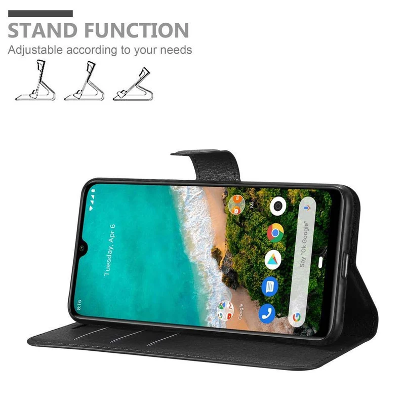 Cadorabo Hülle kompatibel mit Xiaomi Mi A3 Schutzhülle mit Magnetverschluss, Standfunktion und Kartenfach