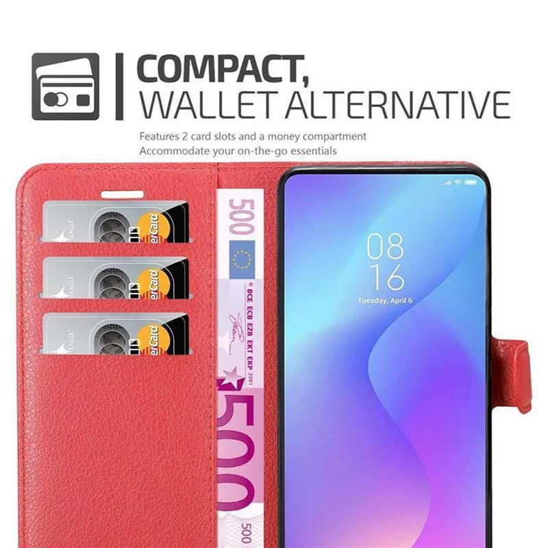 Cadorabo Hülle kompatibel mit Xiaomi Mi 9T / Mi 9T PRO / RedMi K20 / RedMi K20 PRO Schutzhülle mit Magnetverschluss, Standfunktion und Kartenfach