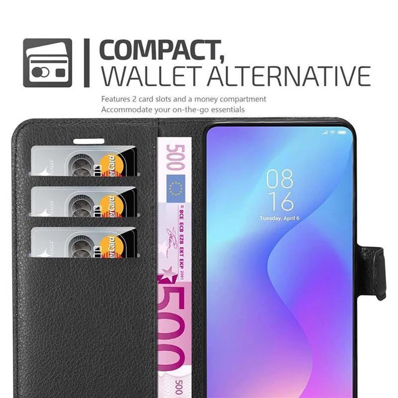 Cadorabo Hülle kompatibel mit Xiaomi Mi 9T / Mi 9T PRO / RedMi K20 / RedMi K20 PRO Schutzhülle mit Magnetverschluss, Standfunktion und Kartenfach