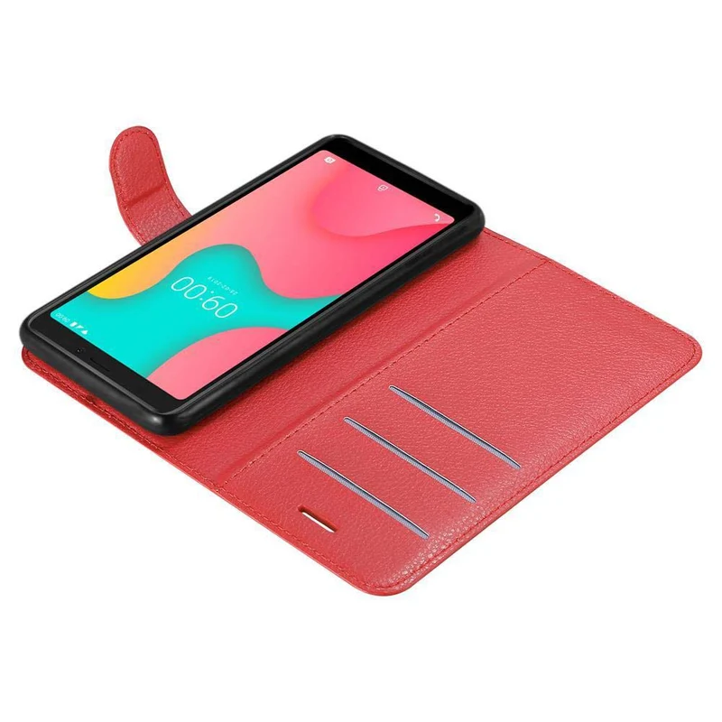 Cadorabo Hülle kompatibel mit WIKO Y60 Schutzhülle mit Magnetverschluss, Standfunktion und Kartenfach