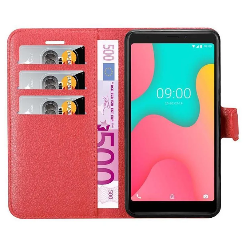 Cadorabo Hülle kompatibel mit WIKO Y60 Schutzhülle mit Magnetverschluss, Standfunktion und Kartenfach