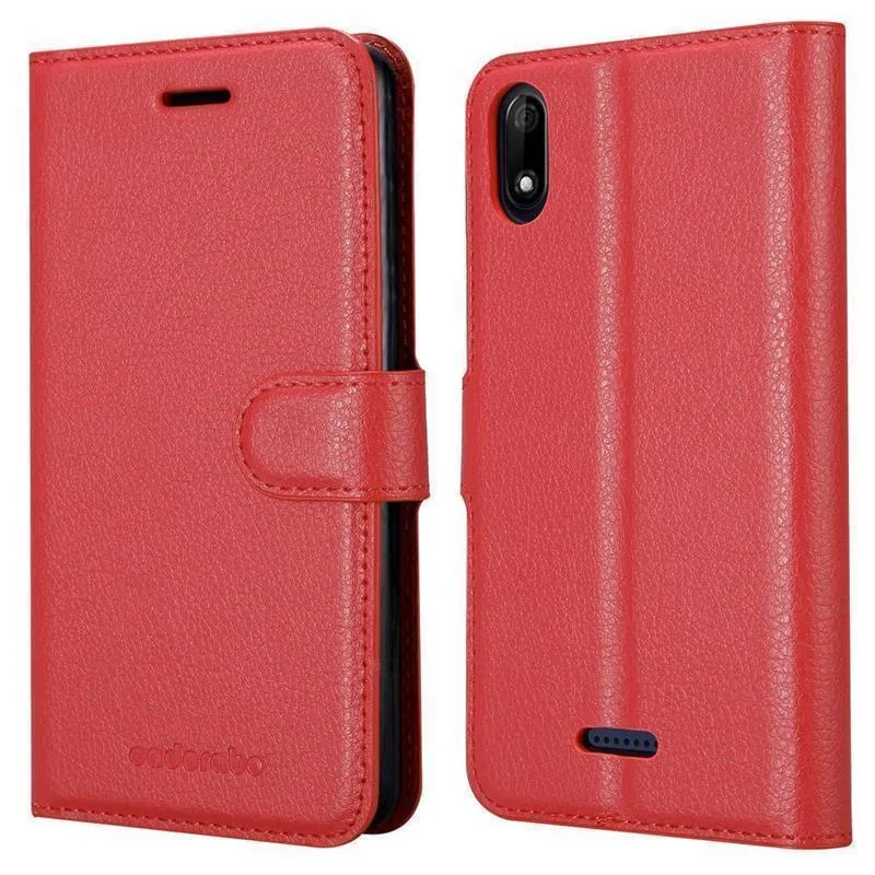 Cadorabo Hülle kompatibel mit WIKO Y60 Schutzhülle mit Magnetverschluss, Standfunktion und Kartenfach