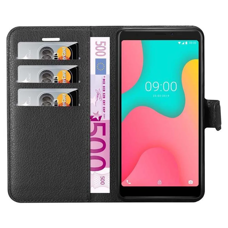 Cadorabo Hülle kompatibel mit WIKO Y60 Schutzhülle mit Magnetverschluss, Standfunktion und Kartenfach