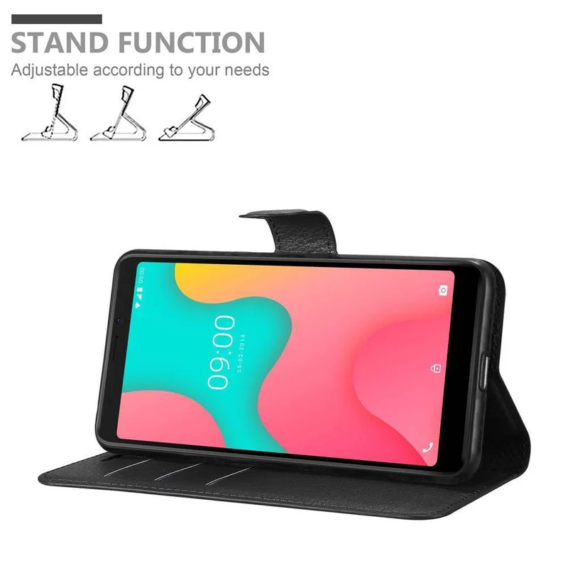 Cadorabo Hülle kompatibel mit WIKO Y60 Schutzhülle mit Magnetverschluss, Standfunktion und Kartenfach