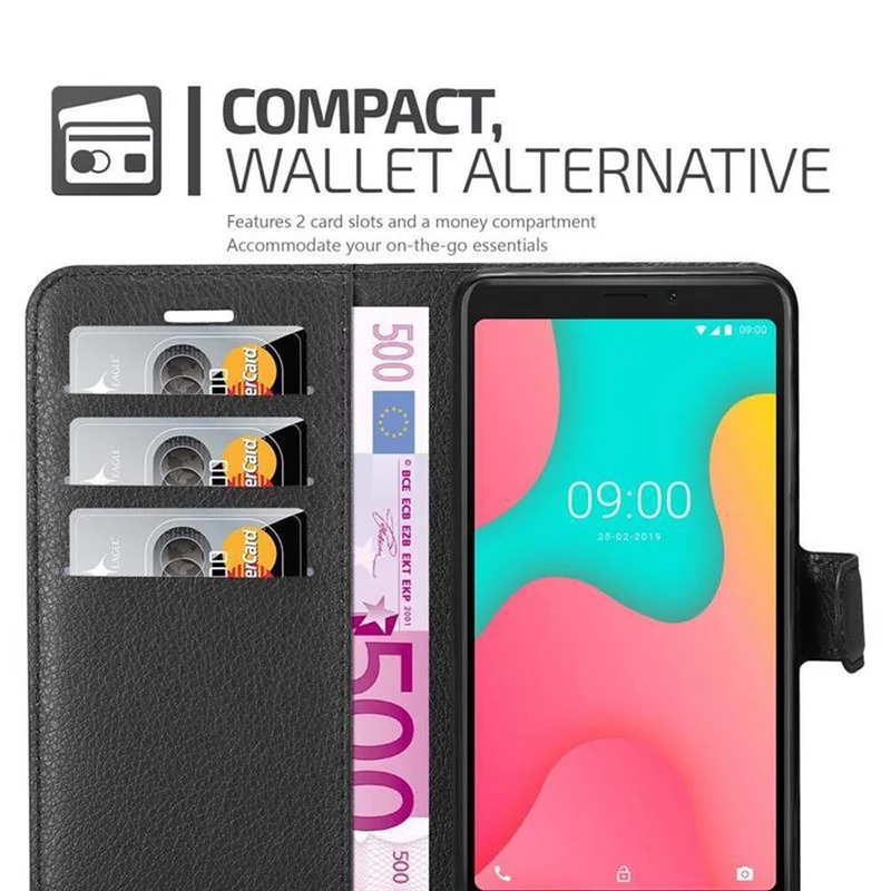 Cadorabo Hülle kompatibel mit WIKO Y60 Schutzhülle mit Magnetverschluss, Standfunktion und Kartenfach