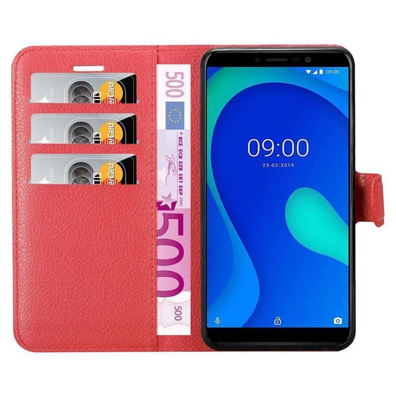 Cadorabo Hülle kompatibel mit WIKO Y80 Schutzhülle mit Magnetverschluss, Standfunktion und Kartenfach