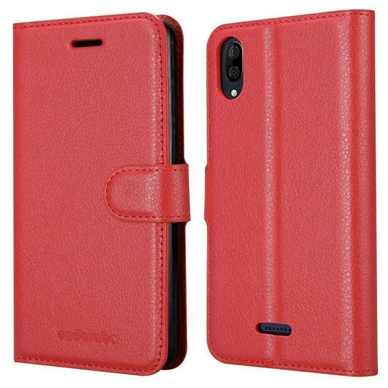 Cadorabo Hülle kompatibel mit WIKO Y80 Schutzhülle mit Magnetverschluss, Standfunktion und Kartenfach