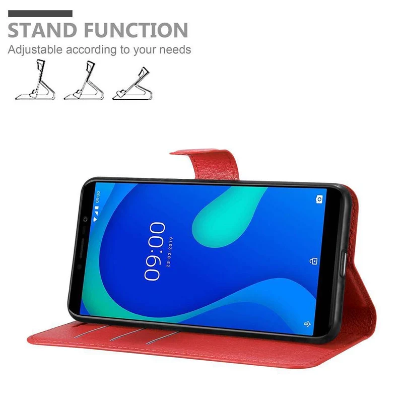 Cadorabo Hülle kompatibel mit WIKO Y80 Schutzhülle mit Magnetverschluss, Standfunktion und Kartenfach