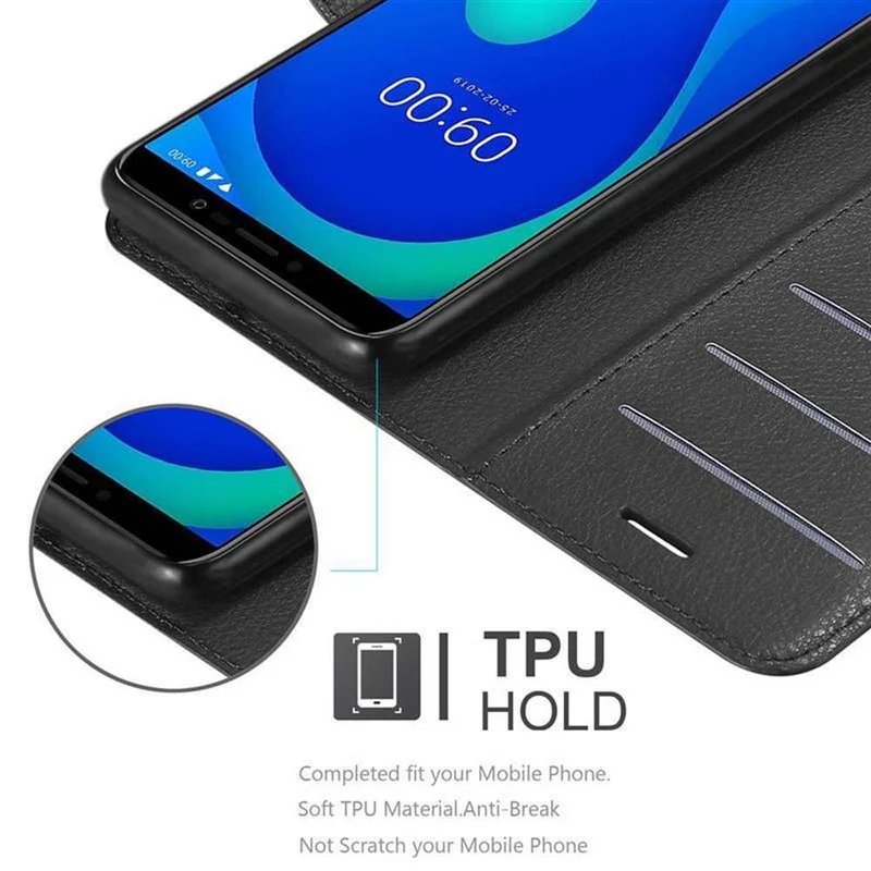 Cadorabo Hülle kompatibel mit WIKO Y80 Schutzhülle mit Magnetverschluss, Standfunktion und Kartenfach