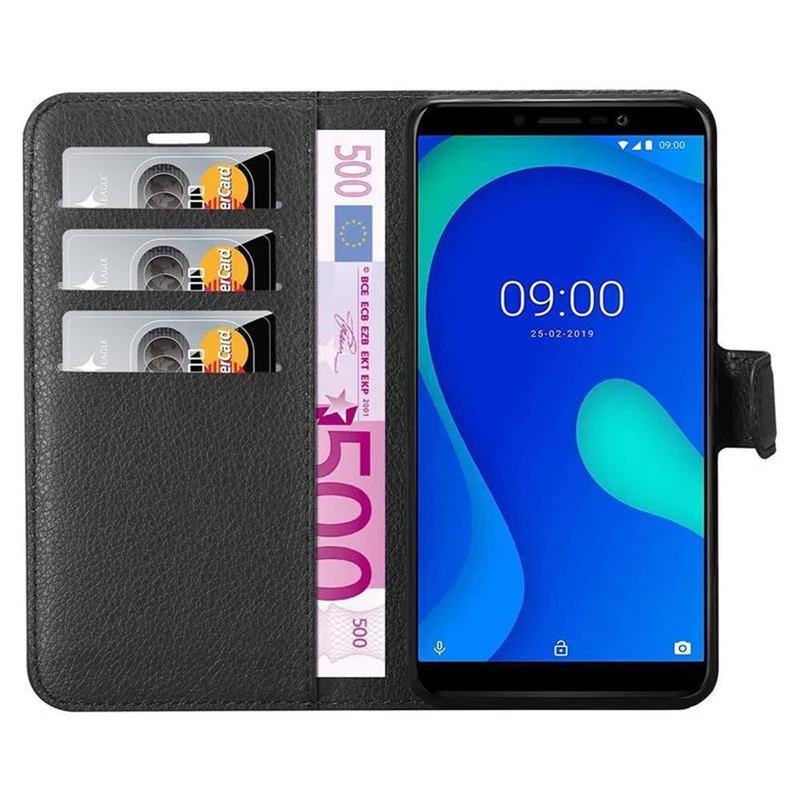 Cadorabo Hülle kompatibel mit WIKO Y80 Schutzhülle mit Magnetverschluss, Standfunktion und Kartenfach