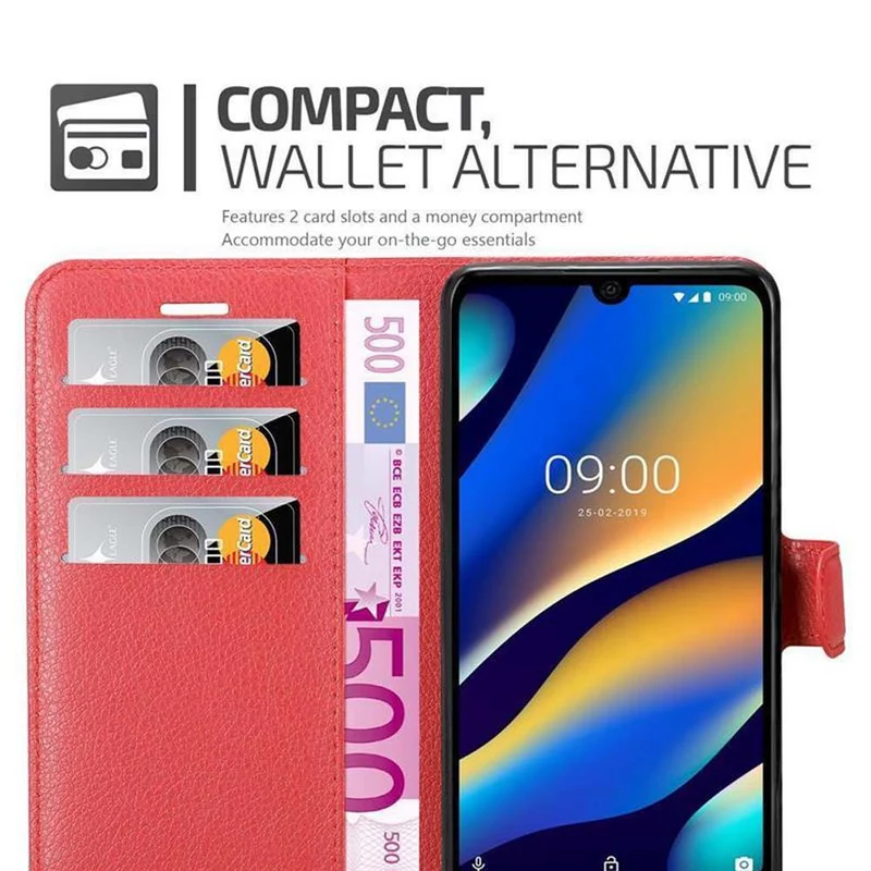 Cadorabo Hülle kompatibel mit WIKO VIEW 3 LITE Schutzhülle mit Magnetverschluss, Standfunktion und Kartenfach