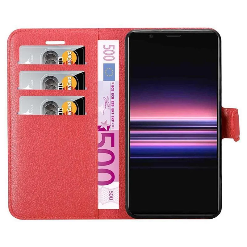 Cadorabo Hülle kompatibel mit Sony Xperia 5 Schutzhülle mit Magnetverschluss, Standfunktion und Kartenfach