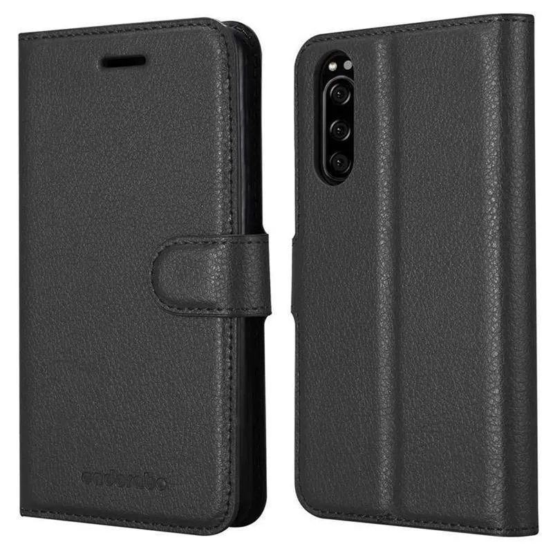 Cadorabo Hülle kompatibel mit Sony Xperia 5 Schutzhülle mit Magnetverschluss, Standfunktion und Kartenfach