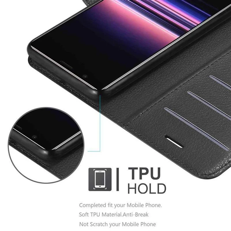 Cadorabo Hülle kompatibel mit Sony Xperia 5 Schutzhülle mit Magnetverschluss, Standfunktion und Kartenfach