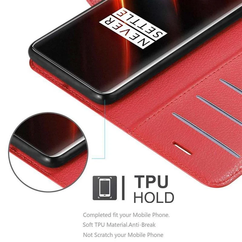 Cadorabo Hülle kompatibel mit OnePlus 7T PRO Schutzhülle mit Magnetverschluss, Standfunktion und Kartenfach