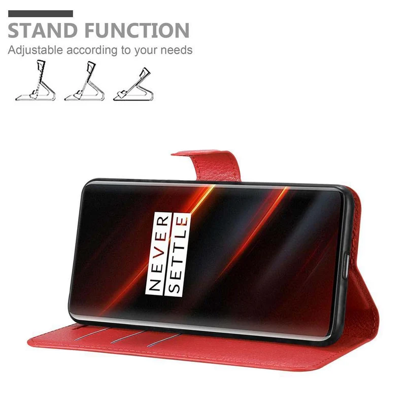 Cadorabo Hülle kompatibel mit OnePlus 7T PRO Schutzhülle mit Magnetverschluss, Standfunktion und Kartenfach