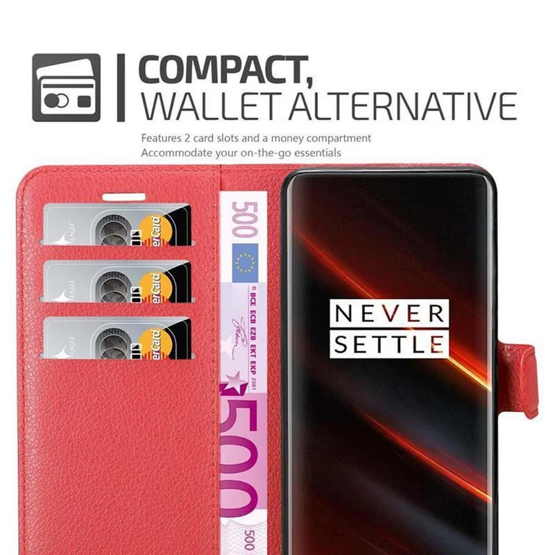 Cadorabo Hülle kompatibel mit OnePlus 7T PRO Schutzhülle mit Magnetverschluss, Standfunktion und Kartenfach