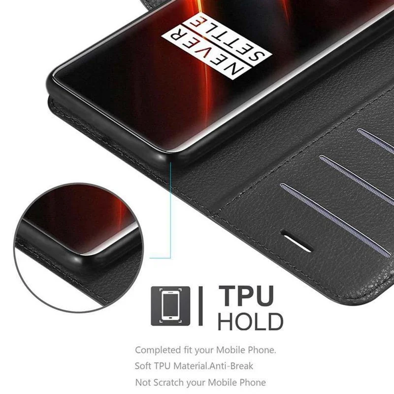 Cadorabo Hülle kompatibel mit OnePlus 7T PRO Schutzhülle mit Magnetverschluss, Standfunktion und Kartenfach