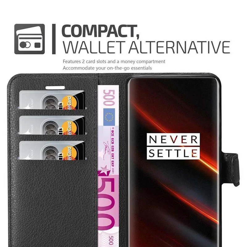 Cadorabo Hülle kompatibel mit OnePlus 7T PRO Schutzhülle mit Magnetverschluss, Standfunktion und Kartenfach