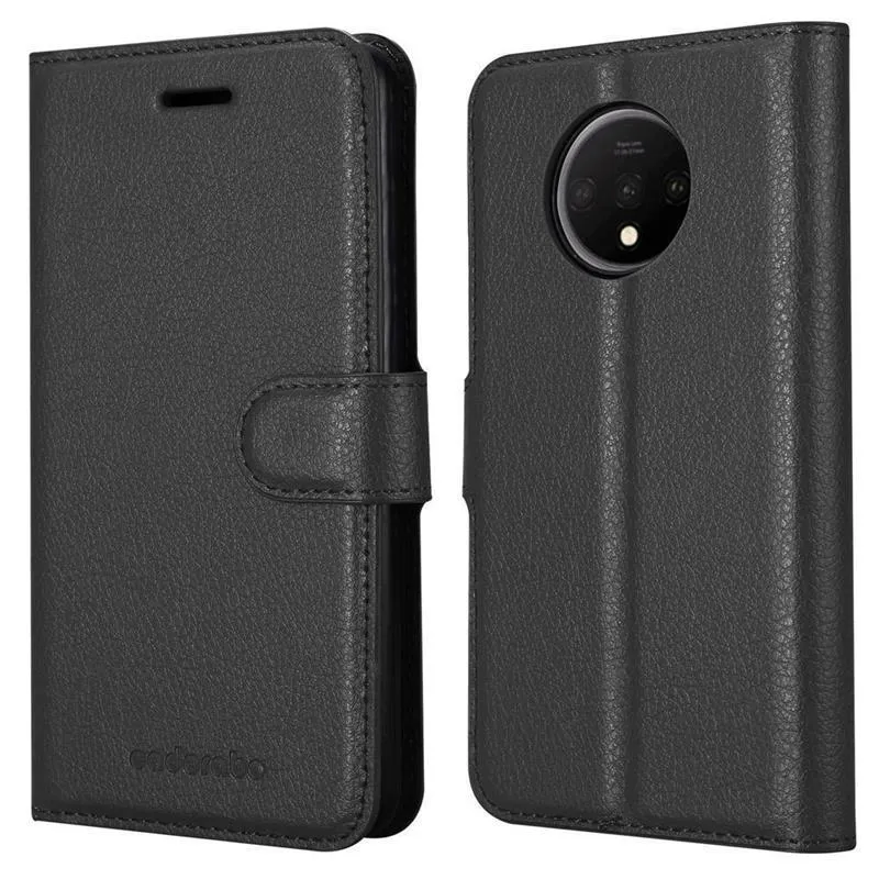 Cadorabo Hülle kompatibel mit OnePlus 7T Schutzhülle mit Magnetverschluss, Standfunktion und Kartenfach