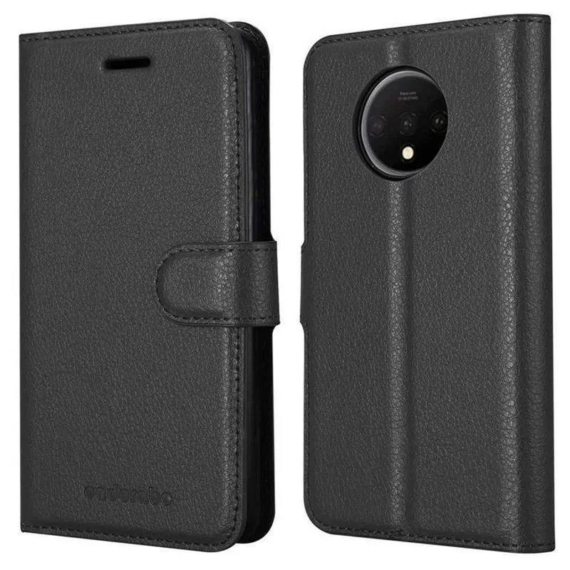 Cadorabo Hülle kompatibel mit OnePlus 7T Schutzhülle mit Magnetverschluss, Standfunktion und Kartenfach