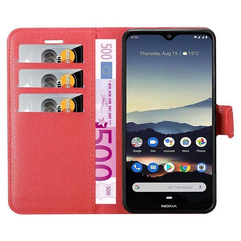 Cadorabo Hülle kompatibel mit Nokia 7,2 Schutzhülle mit Magnetverschluss, Standfunktion und Kartenfach