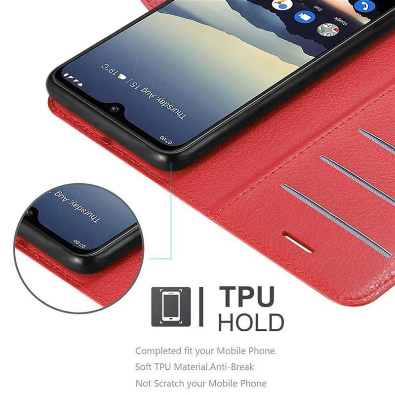 Cadorabo Hülle kompatibel mit Nokia 7,2 Schutzhülle mit Magnetverschluss, Standfunktion und Kartenfach