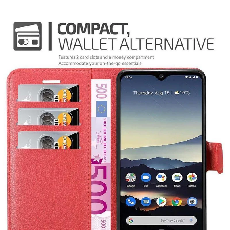 Cadorabo Hülle kompatibel mit Nokia 7,2 Schutzhülle mit Magnetverschluss, Standfunktion und Kartenfach