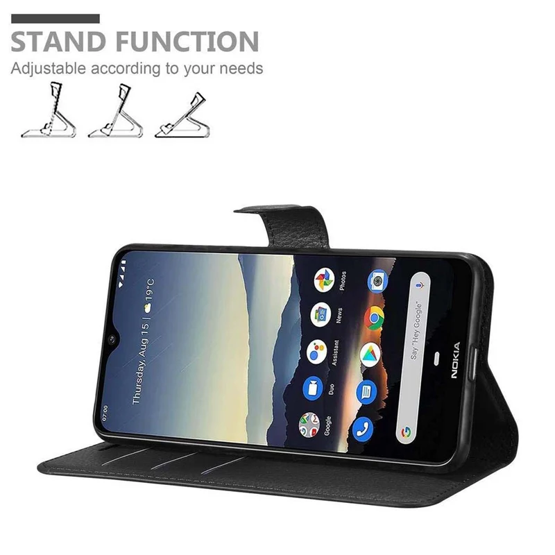 Cadorabo Hülle kompatibel mit Nokia 7,2 Schutzhülle mit Magnetverschluss, Standfunktion und Kartenfach