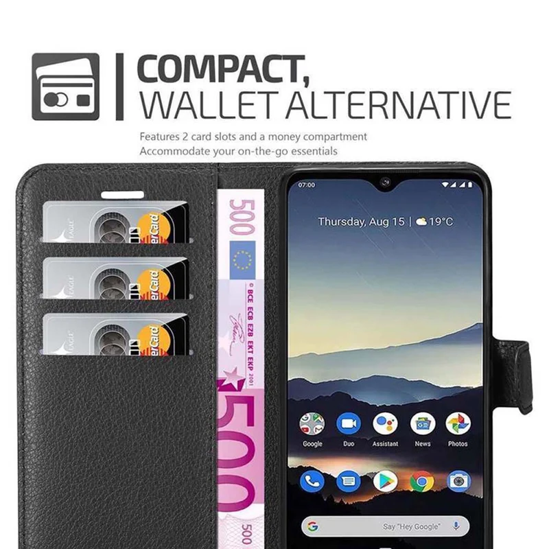 Cadorabo Hülle kompatibel mit Nokia 7,2 Schutzhülle mit Magnetverschluss, Standfunktion und Kartenfach