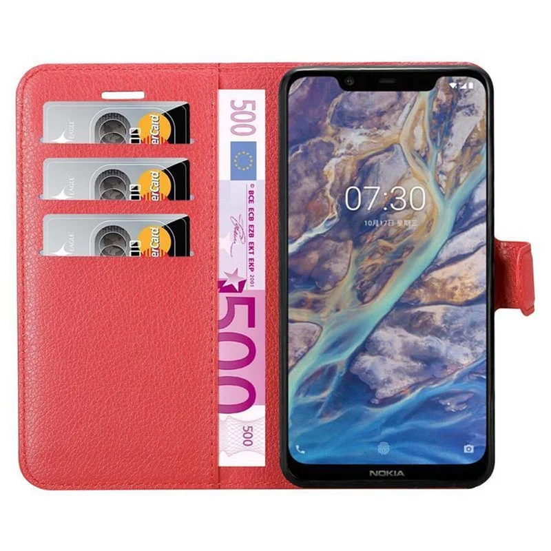 Cadorabo Hülle kompatibel mit Nokia 7.1 PLUS / X7 Schutzhülle mit Magnetverschluss, Standfunktion und Kartenfach