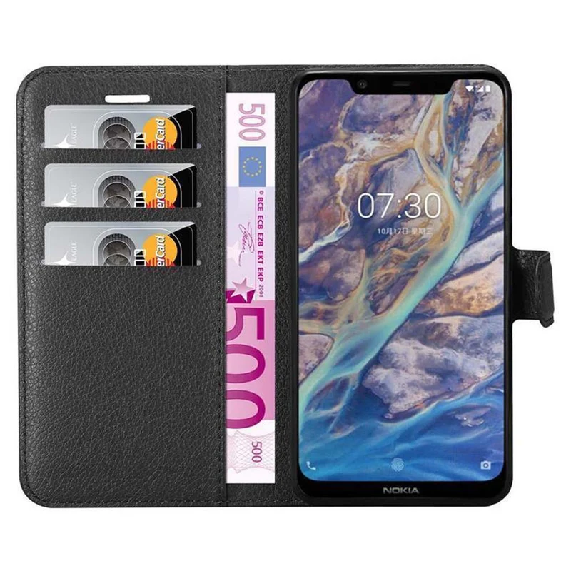 Cadorabo Hülle kompatibel mit Nokia 7.1 PLUS / X7 Schutzhülle mit Magnetverschluss, Standfunktion und Kartenfach