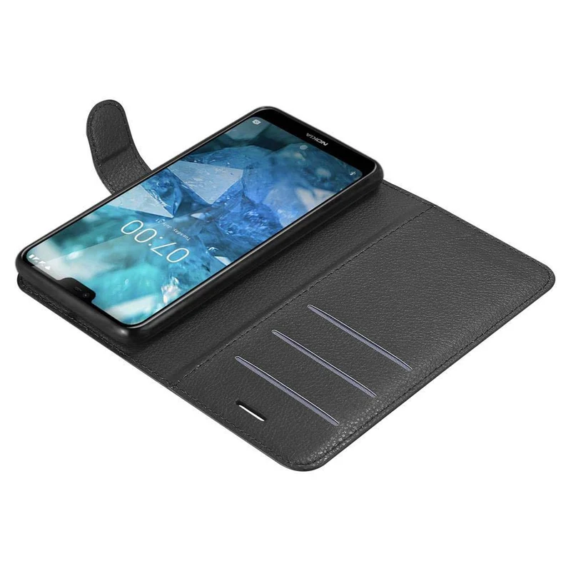 Cadorabo Hülle kompatibel mit Nokia 7,1 Schutzhülle mit Magnetverschluss, Standfunktion und Kartenfach