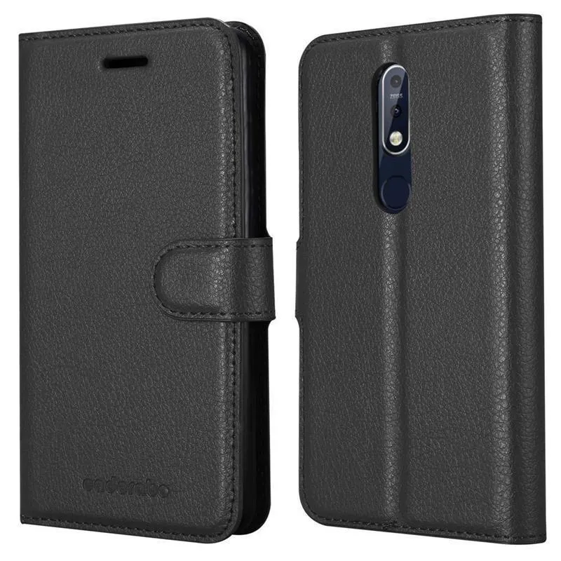 Cadorabo Hülle kompatibel mit Nokia 7,1 Schutzhülle mit Magnetverschluss, Standfunktion und Kartenfach